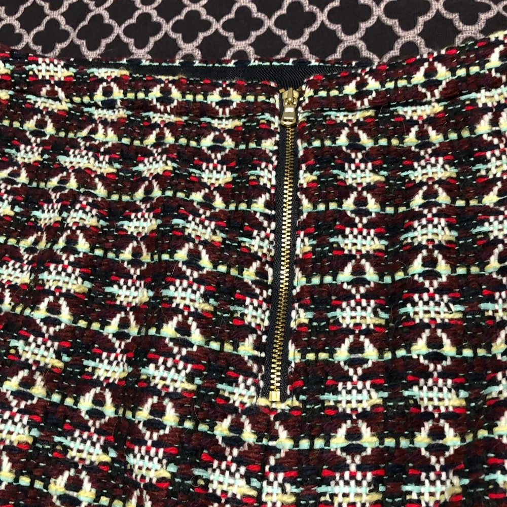 J.Crew Collection Womens Alpaca Wool Pencil Zip Skirt Aztec Pattern Sz 8 D16